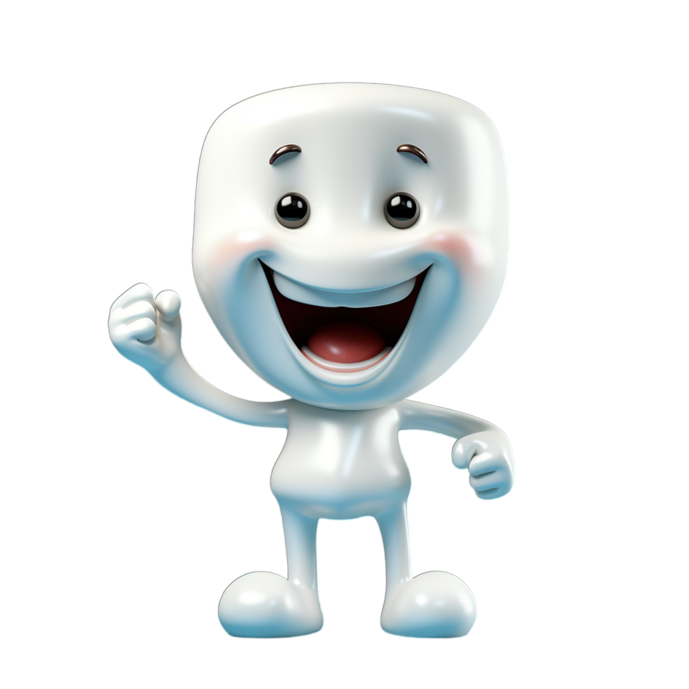 A white marshmallow character with arms and legs png