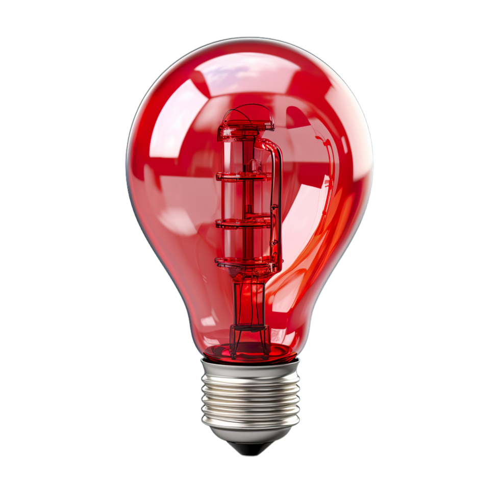 A red light bulb on a black background png