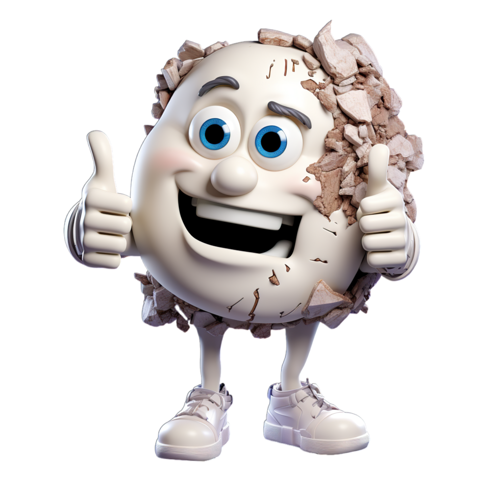 A cartoon character holding a thumbs up png