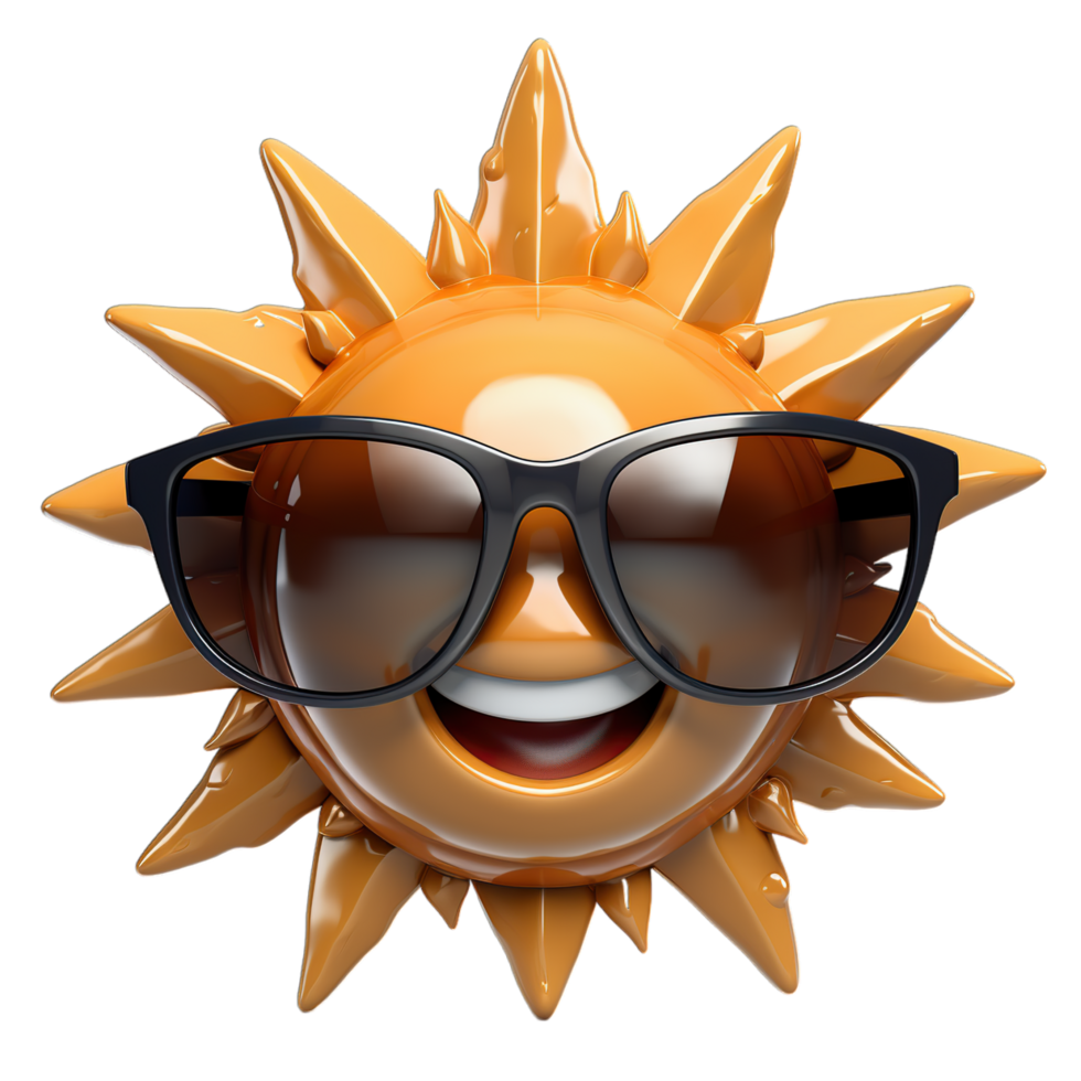 Sun emoji with sunglasses png