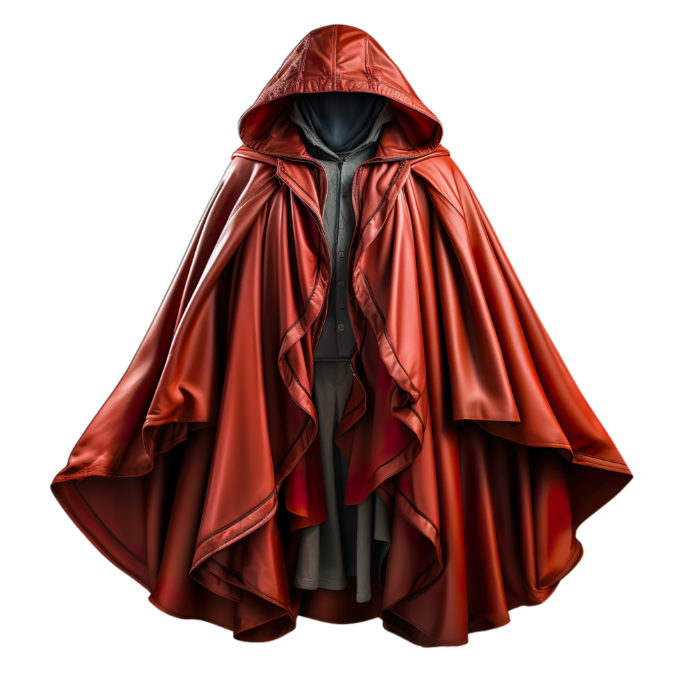 A red cloak with hood and hood png