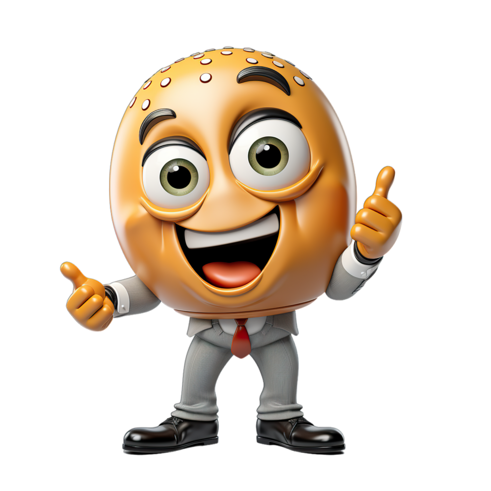 A cartoon character wearing a suit and tie giving a thumbs up png