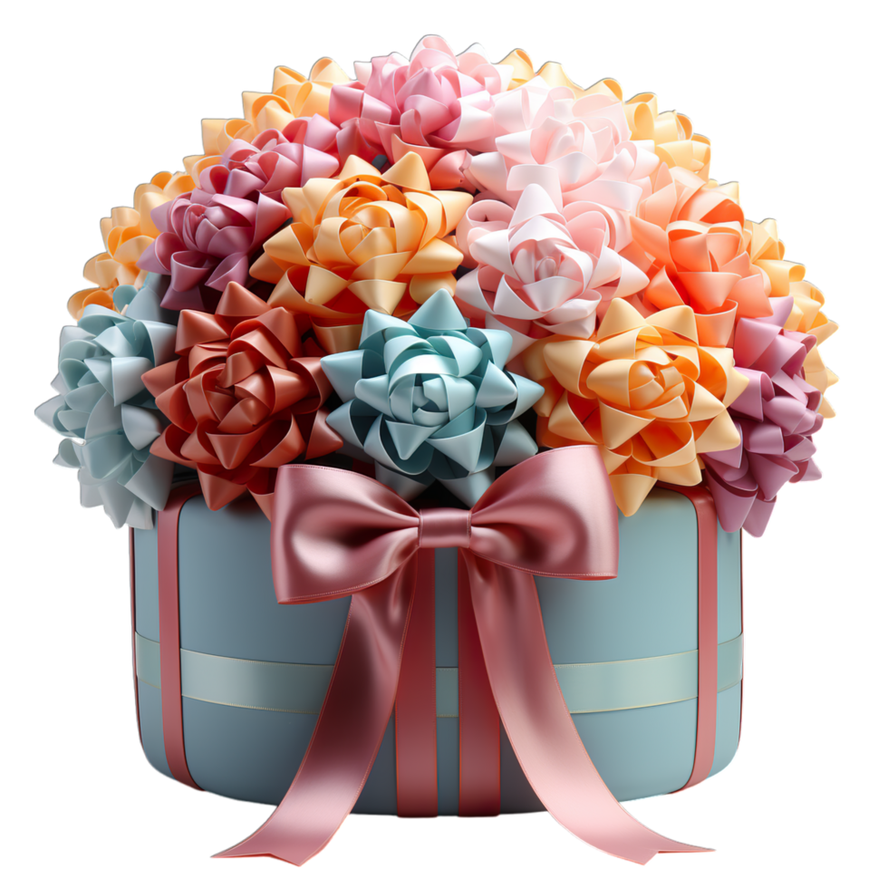 A box with a bunch of flowers in it png