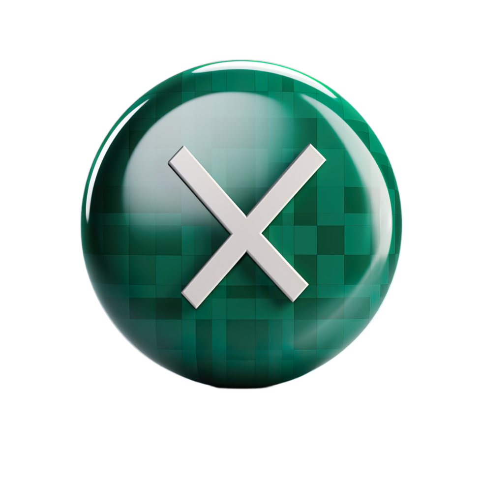A green button with an x on it png