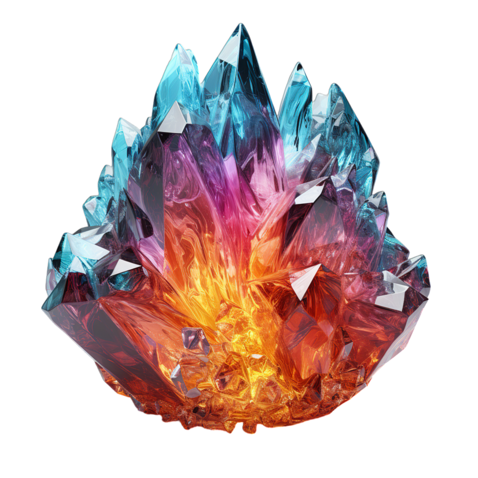 A crystal with colorful crystals on it png