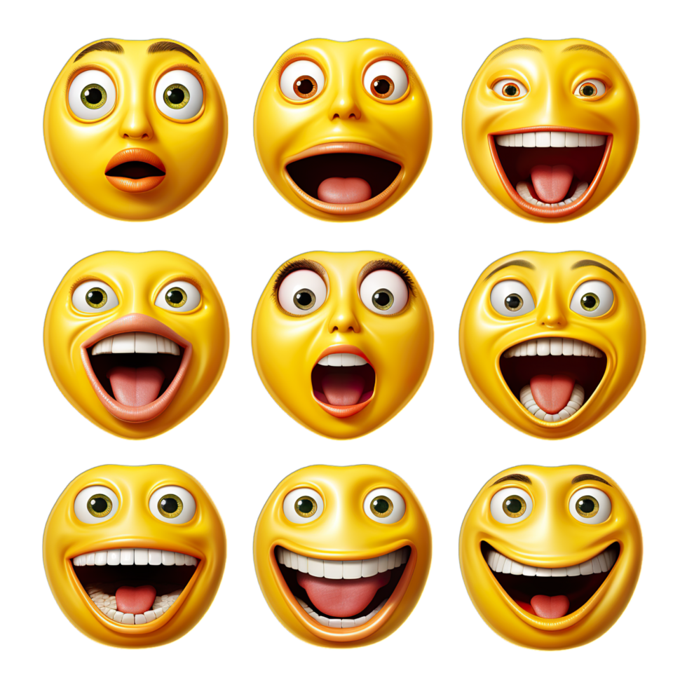 A set of emoticions with different expressions png