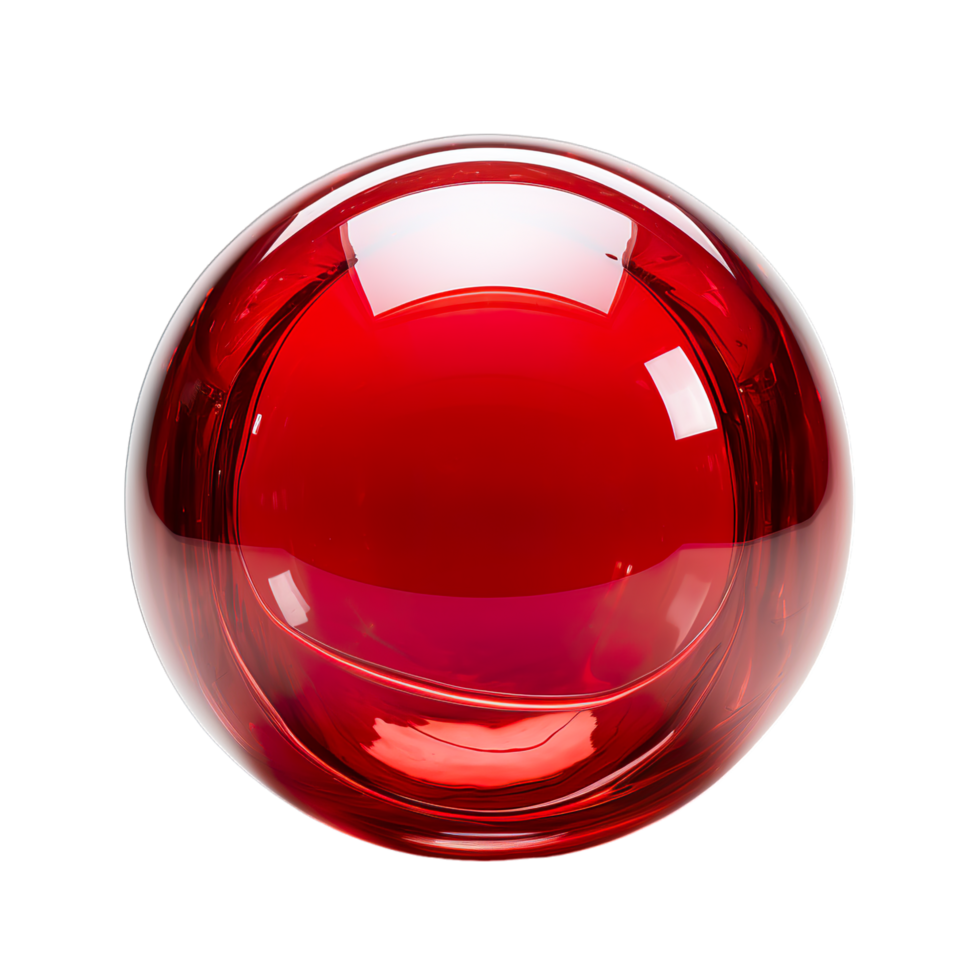 A red glass ball on a black background png
