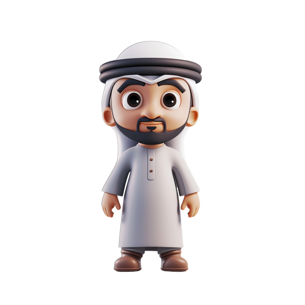 An animated character of a man in arabic clothing png