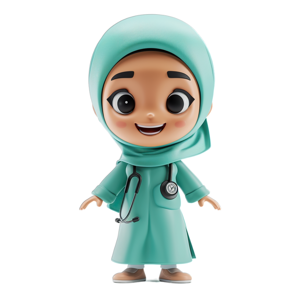 A toy figure of a little girl wearing a hijab png