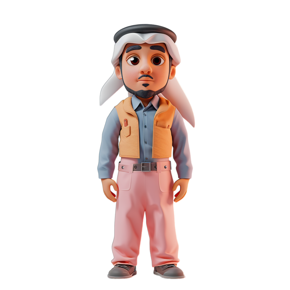A cartoon character wearing a headscarf and vest png