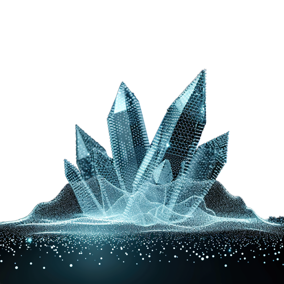 A crystal is shown in a black background png