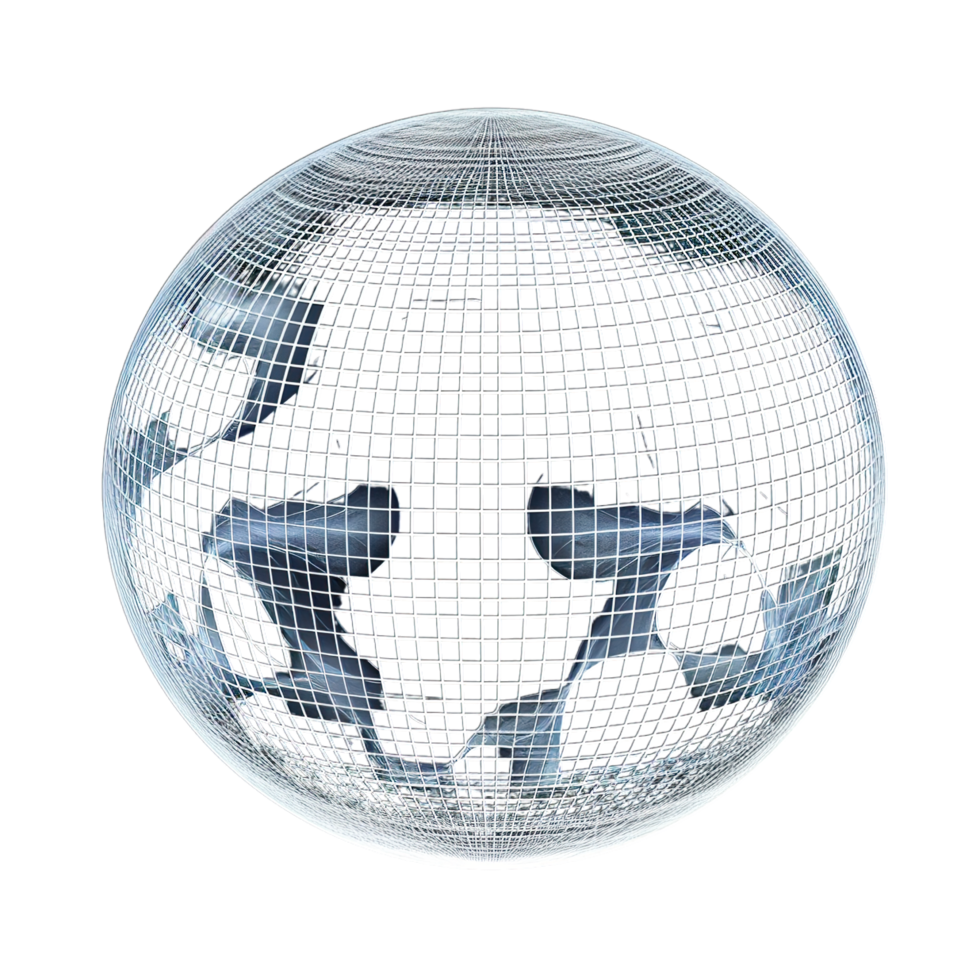 A 3d rendered sphere with a black background png