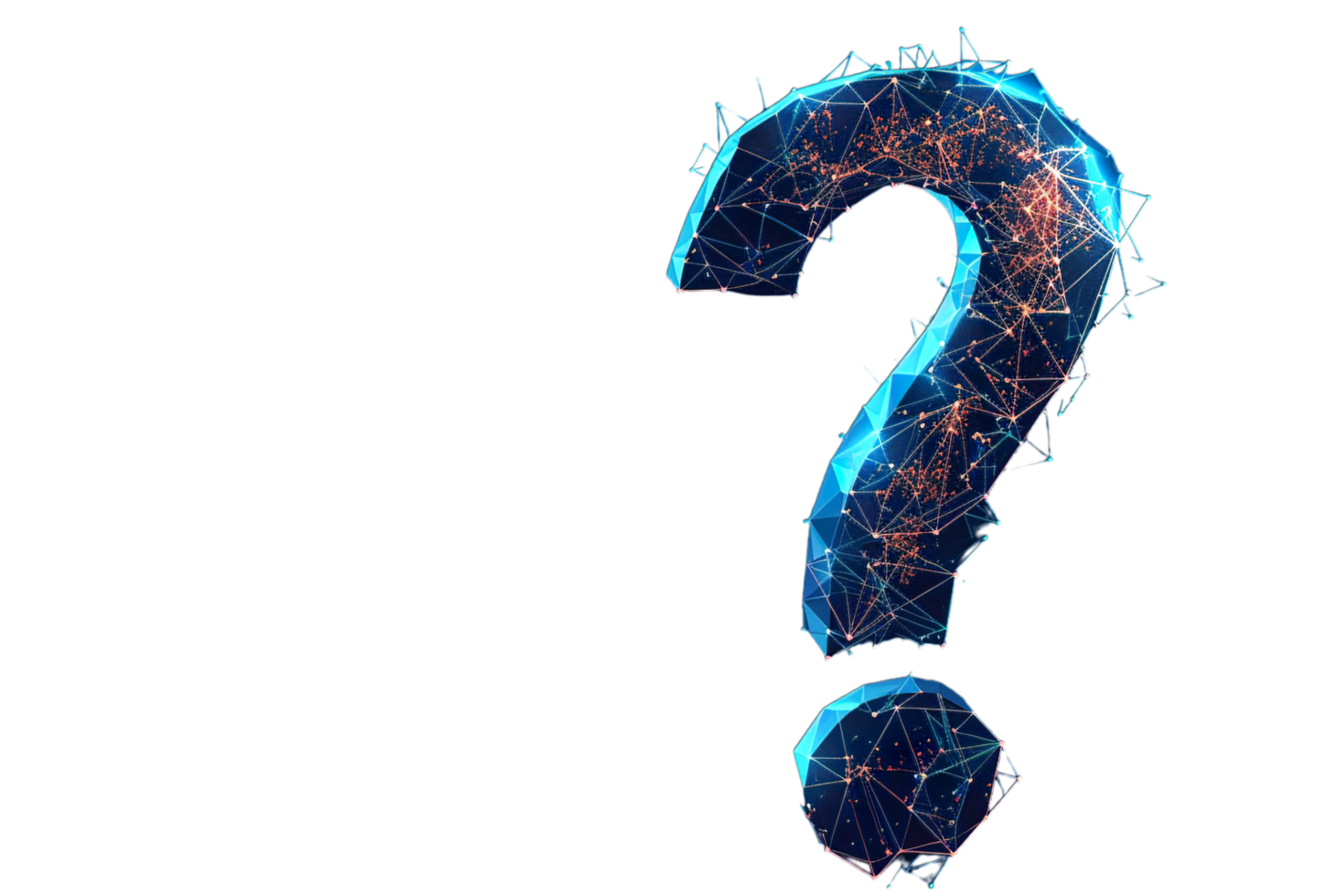 A question mark made of a network of dots png