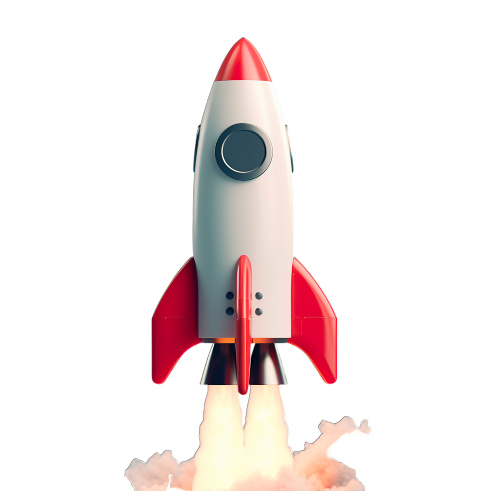 A rocket is taking off from the ground png