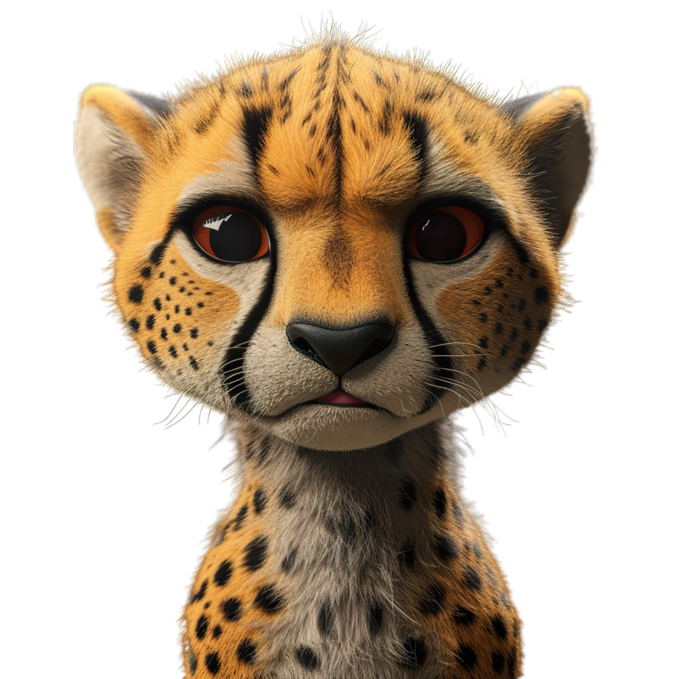 A cartoon cheetah is looking at the camera png