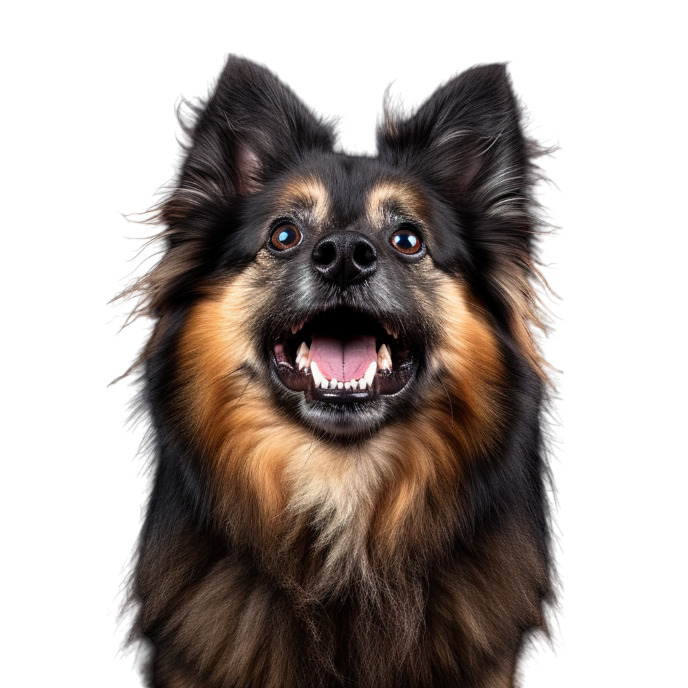 A dog with its mouth open and its tongue out png
