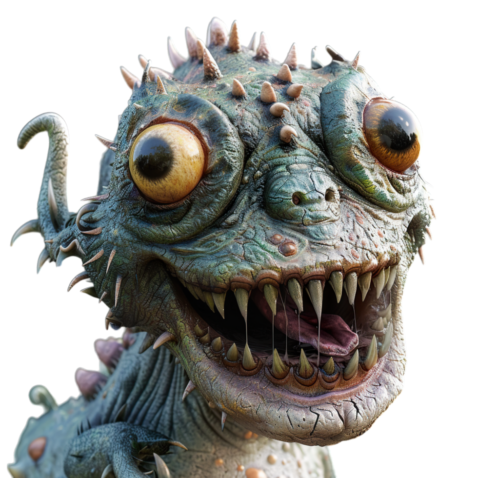 A close up of a monster with big teeth png