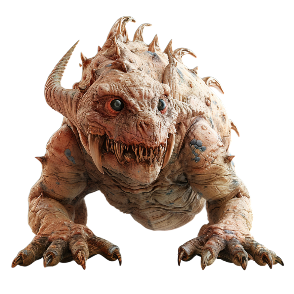 A large, hairy monster with large teeth png