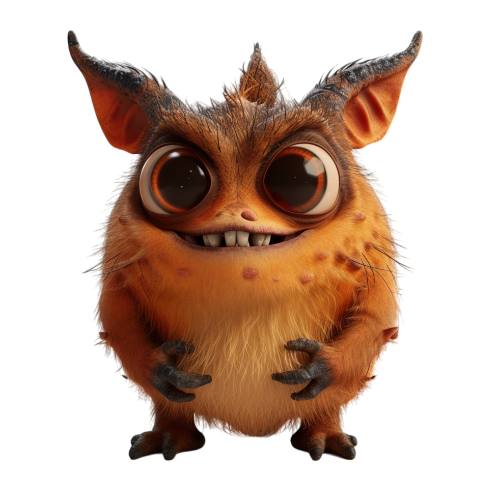 A cartoon character with big eyes and big teeth png