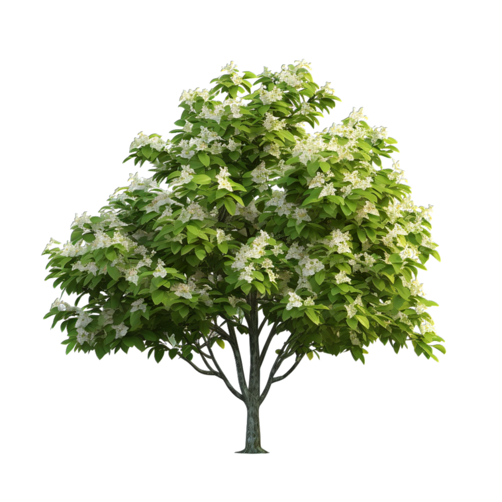 A tree with white flowers on it png