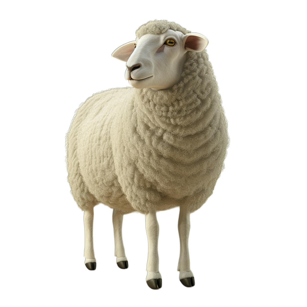 A sheep standing on a black background png