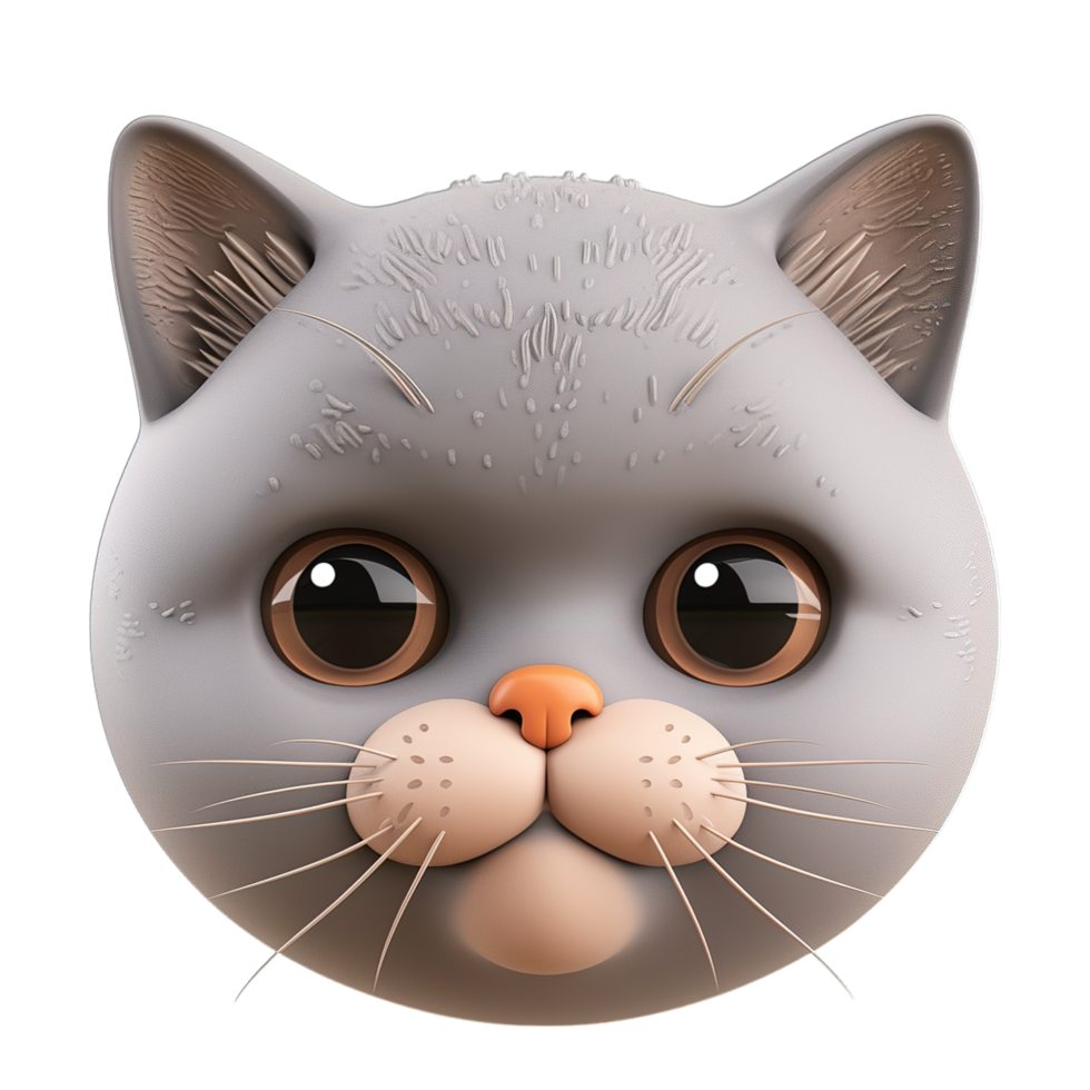 A cat face with big eyes and a big nose png