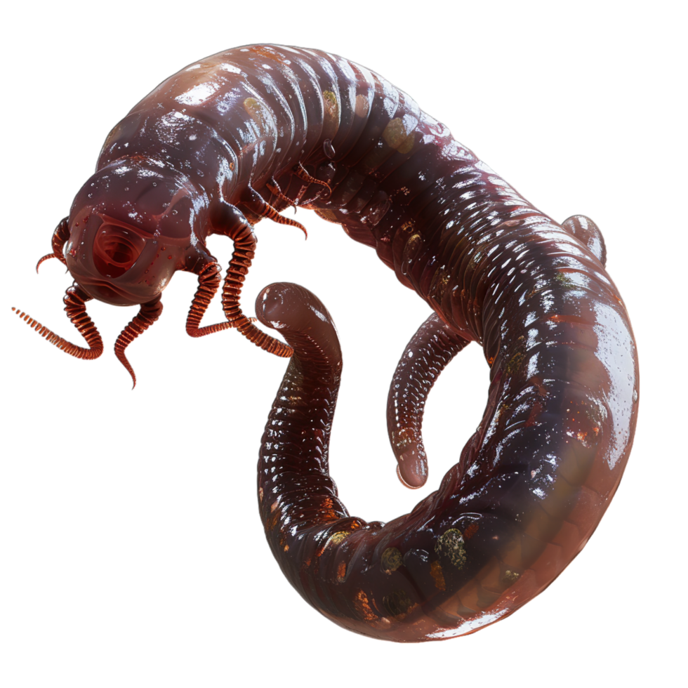 A large centipede with a long tail png