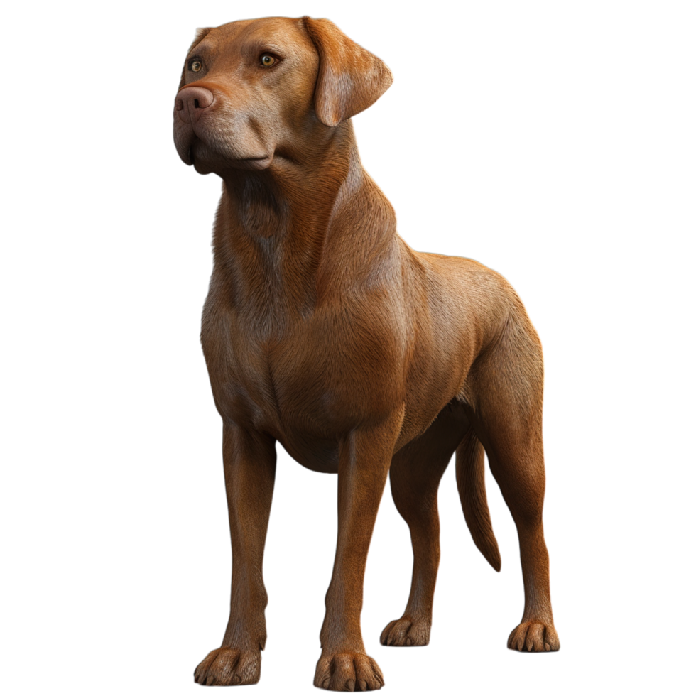 A brown dog is standing on a black background png