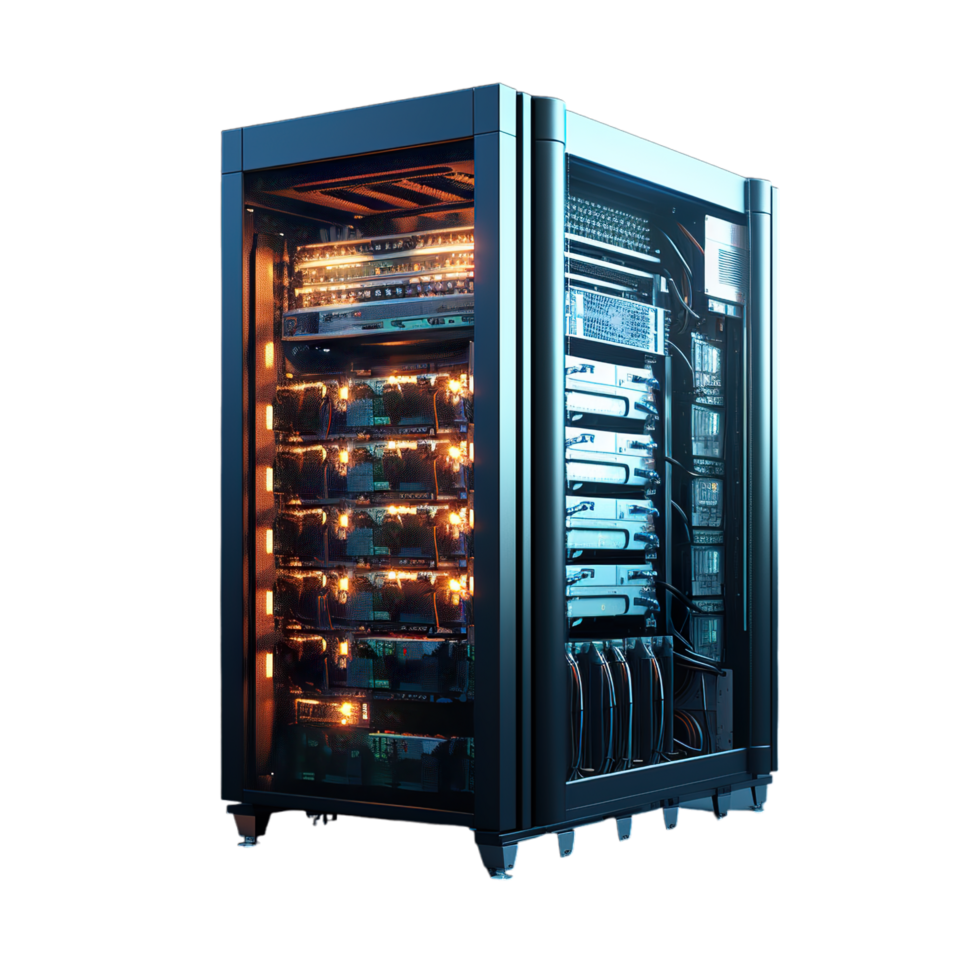 A computer case with many different components inside png