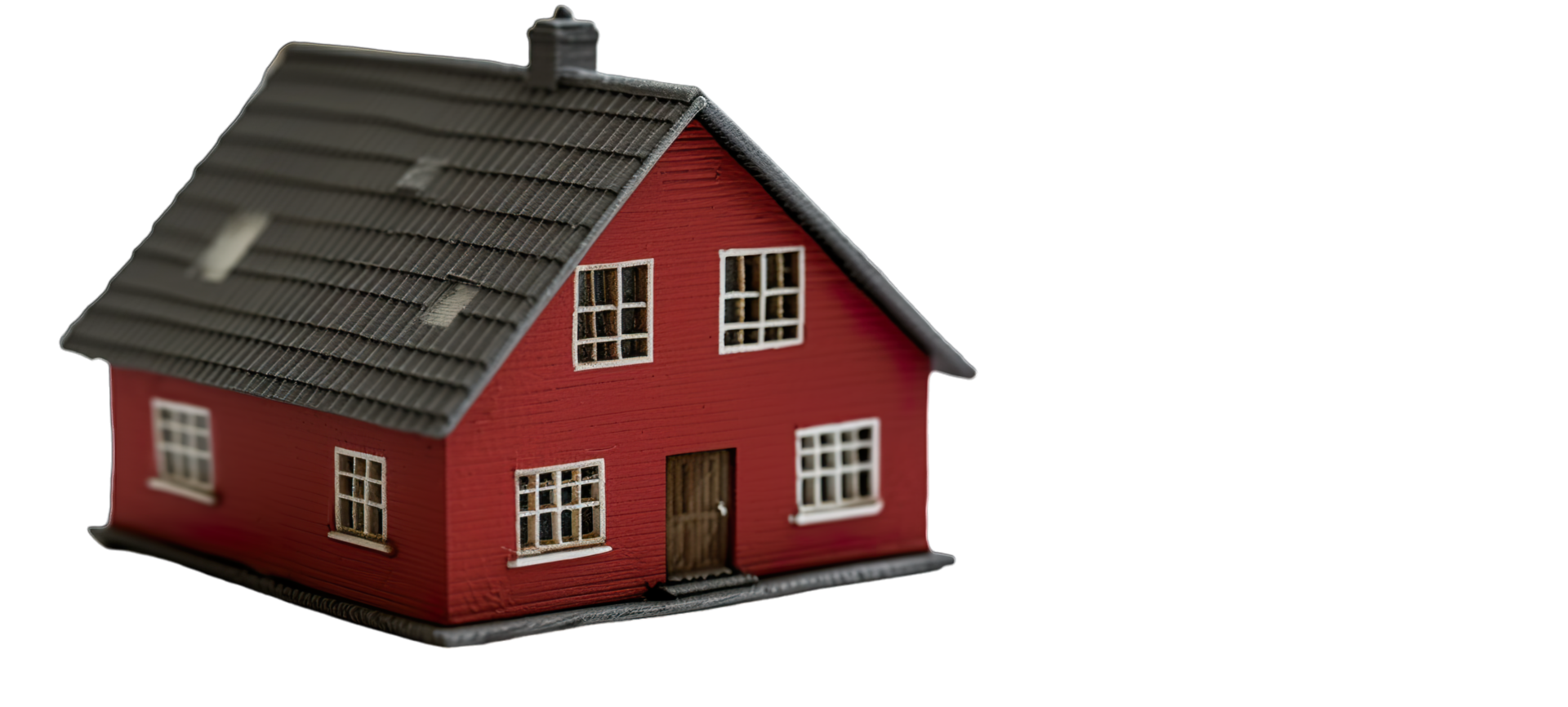 A red house with a black background png
