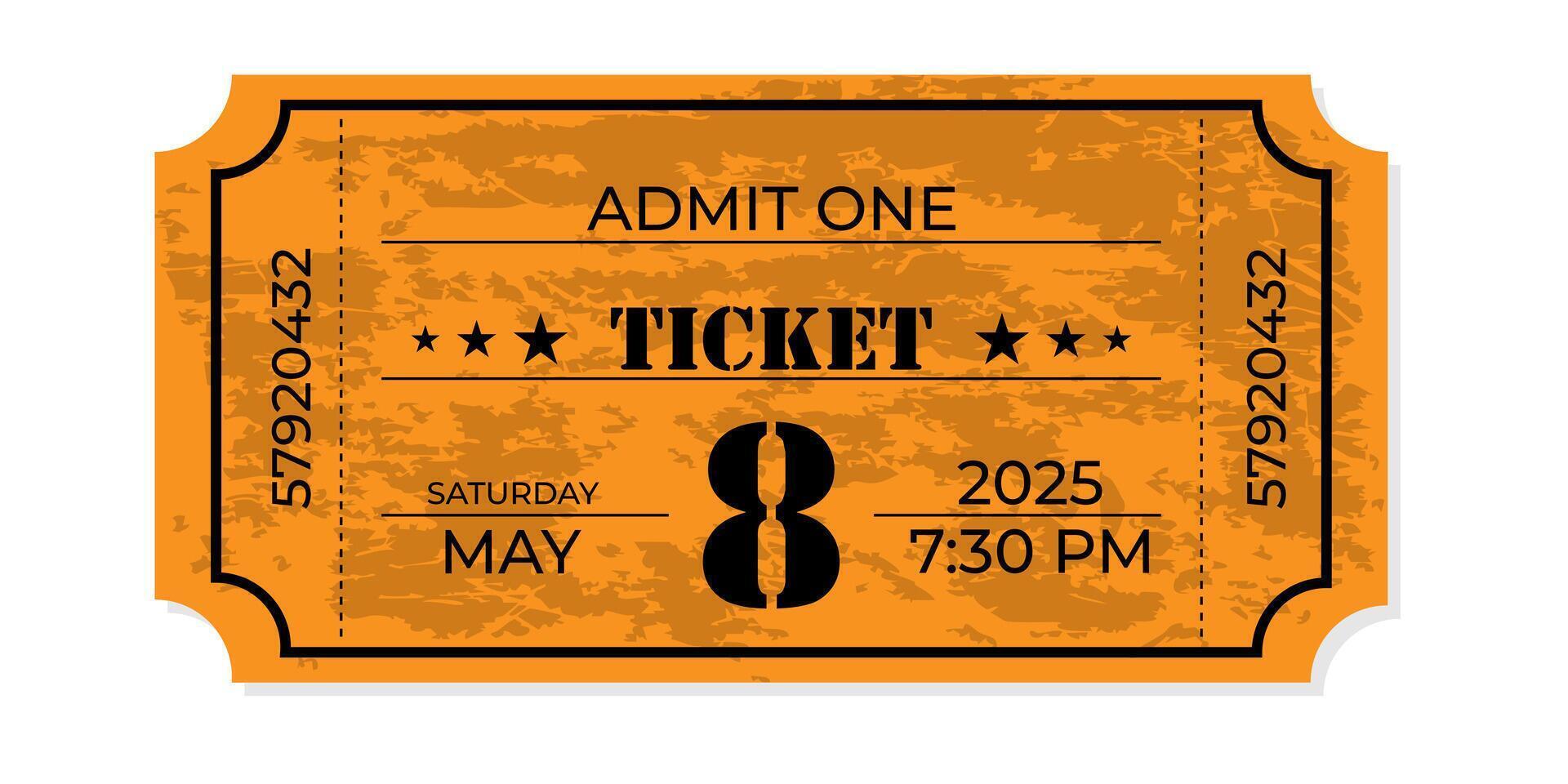 An orange ticket on a white background vector