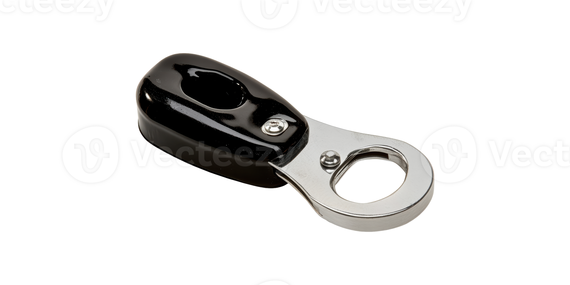 Black And Silver Bottle Opener. Essential Kitchen Tool For Beverage Access Isolated On Transparent Background png