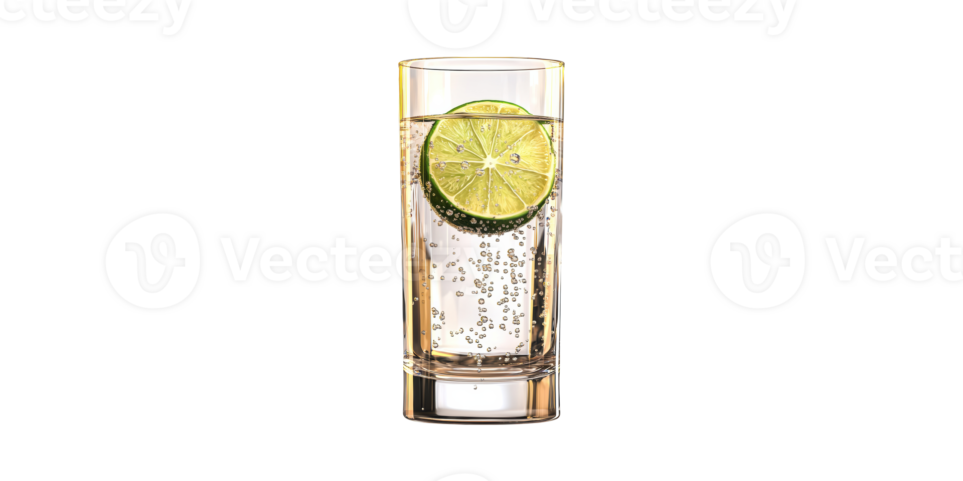 Sparkling Water With Lime Slice In Glass. Refreshing Beverage And Hydration Concept Isolated On Transparent Background png