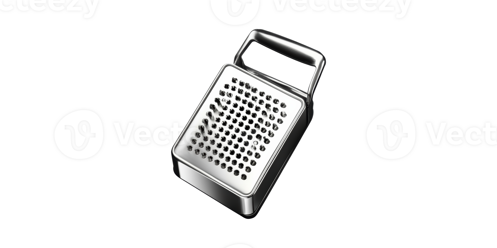 Stainless Steel Box Grater For Kitchen Use. Essential Tool For Grating Cheese And Vegetables Isolated On Transparent Background png