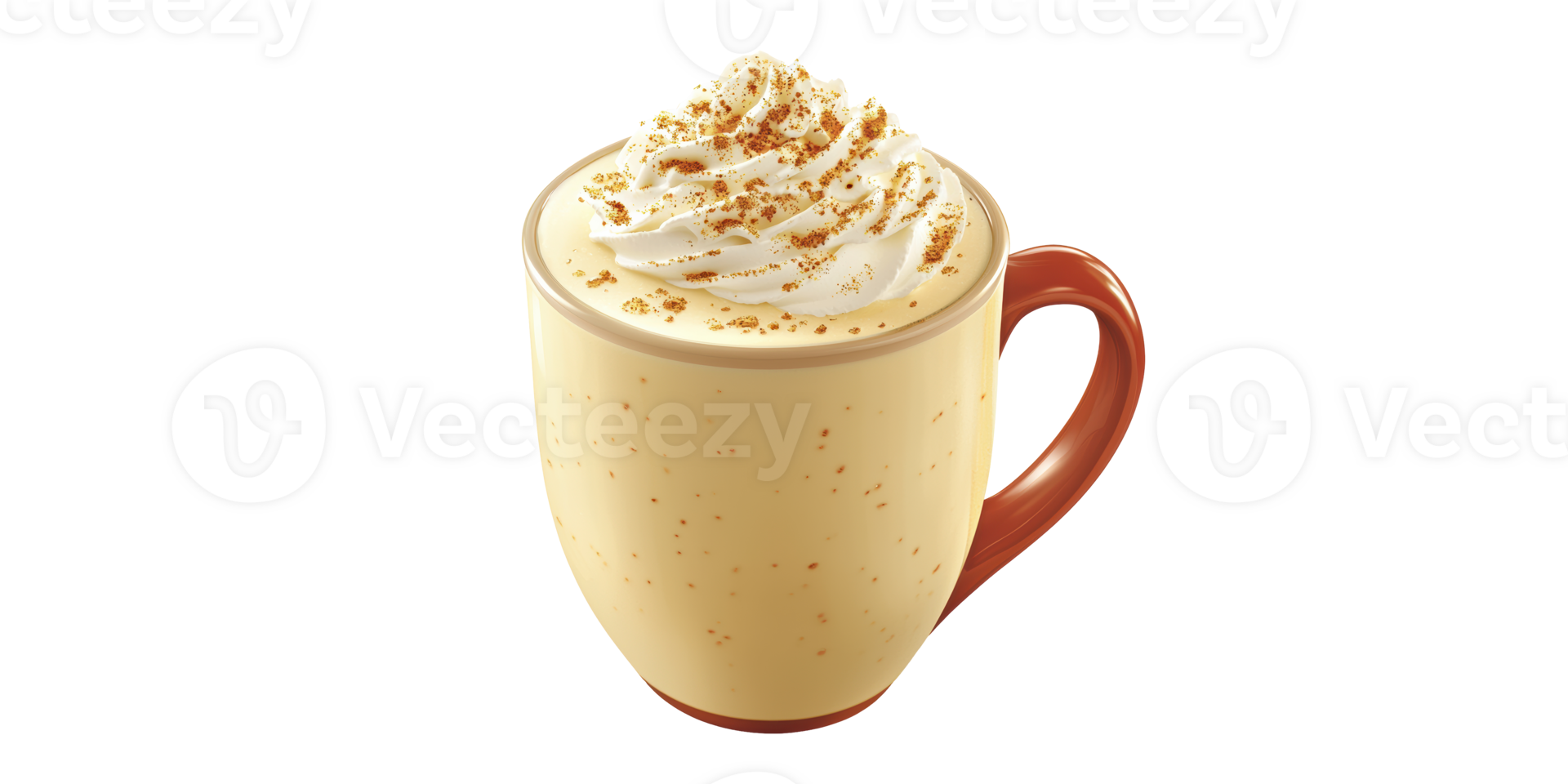 Creamy Eggnog In Mug With Whipped Cream And Cinnamon. Festive Holiday Beverage Delight Isolated On Transparent Background png