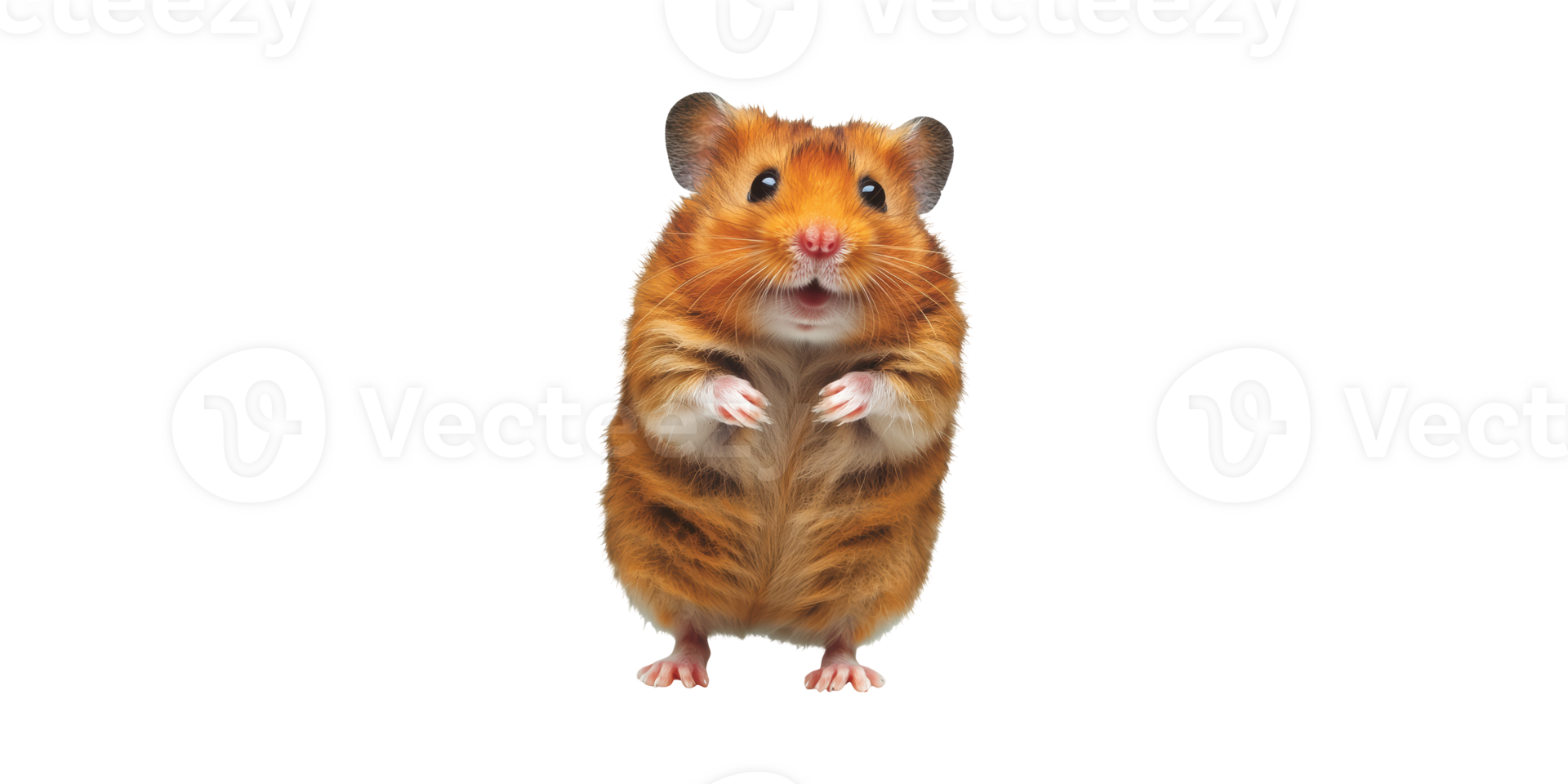 Cute Hamster Standing Upright. Adorable Pet Rodent With Fluffy Fur And Curious Expression Isolated On Transparent Background png