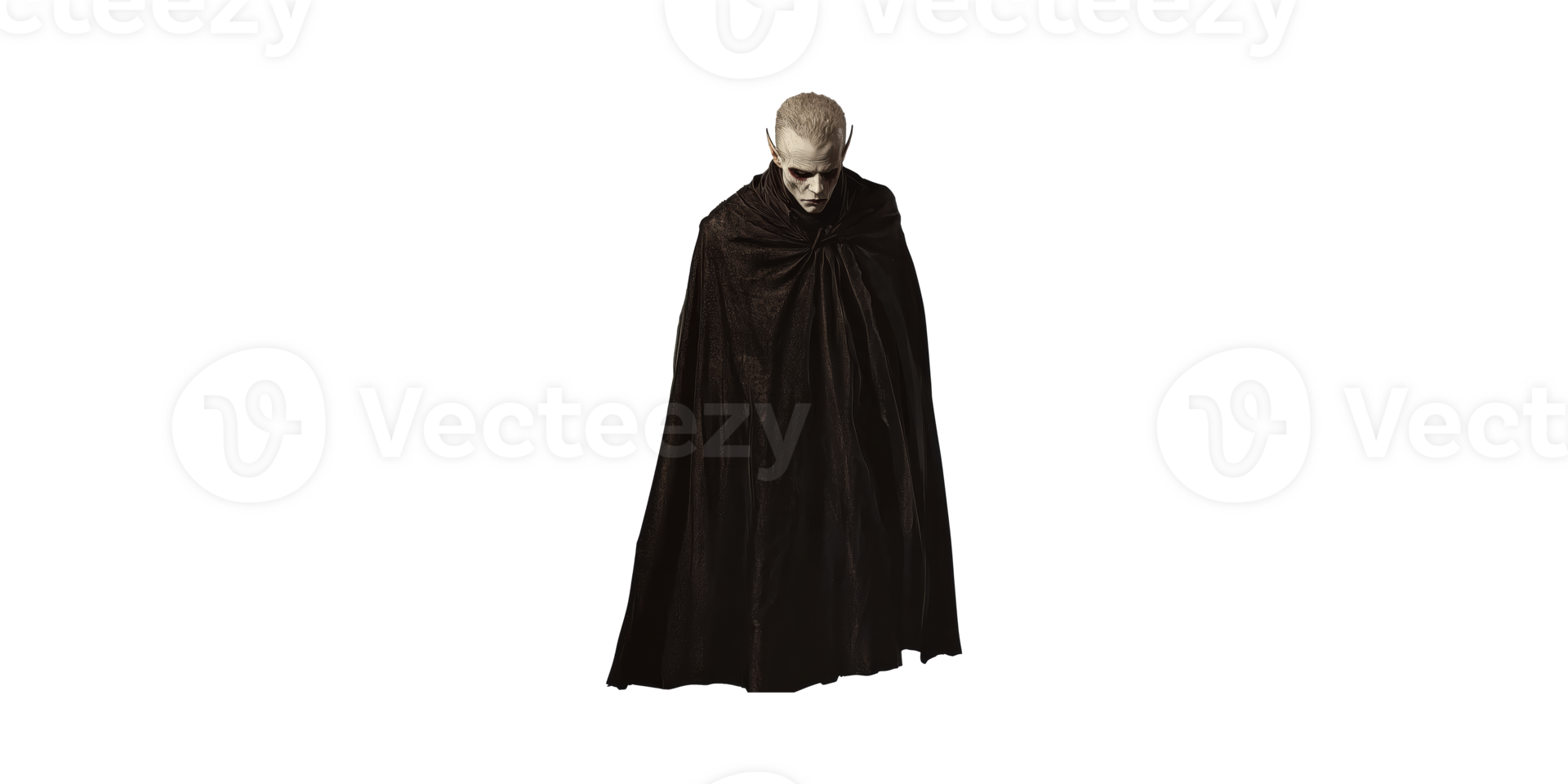Vampire Character In Dark Cloak. Gothic Horror And Supernatural Theme Isolated On Transparent Background png
