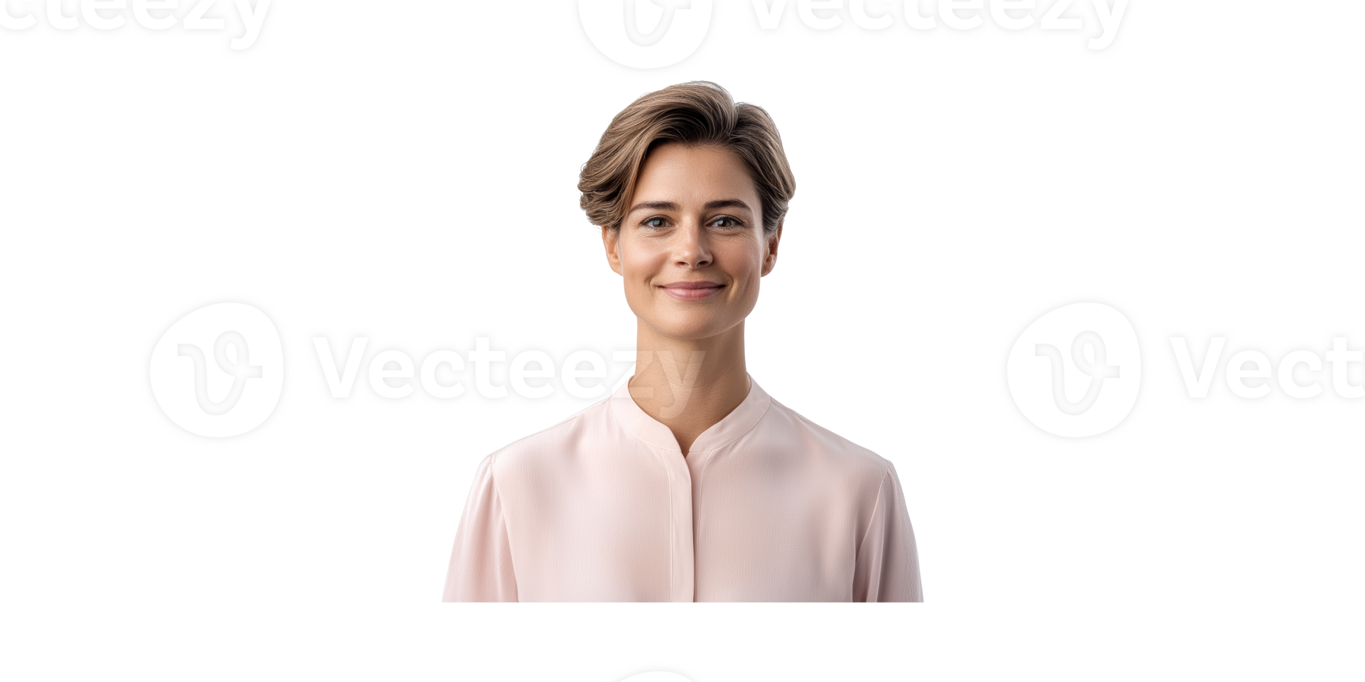 Smiling Woman In Light Blouse. Professional Portrait For Business Or Profile Use Isolated On Transparent Background png