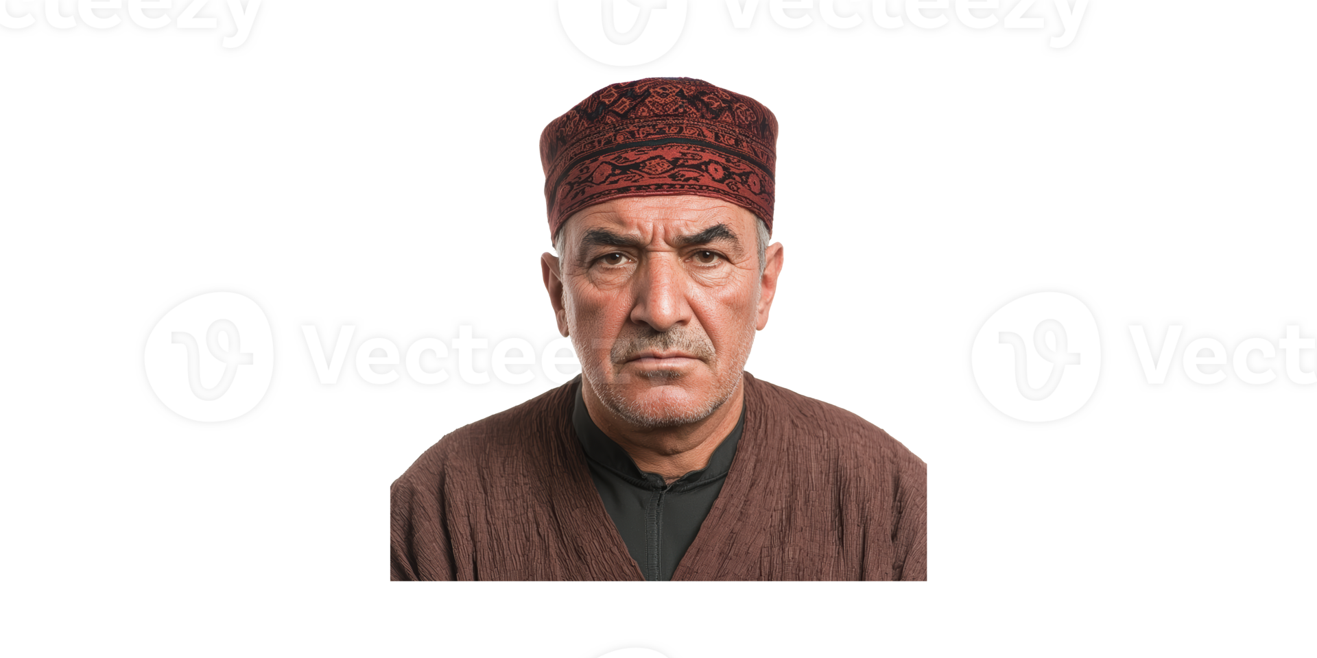 Elderly Man In Traditional Hat And Clothing. Cultural Heritage And Identity Portrait Isolated On Transparent Background png