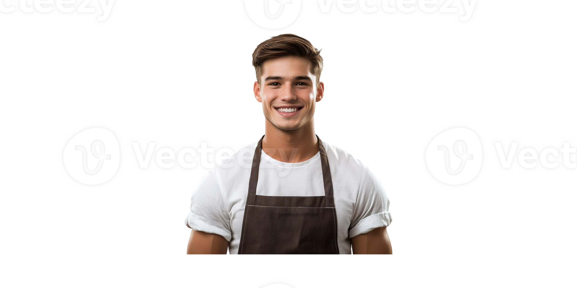 Smiling Young Man In Apron. Culinary Enthusiasm And Professionalism Isolated On Transparent Background png