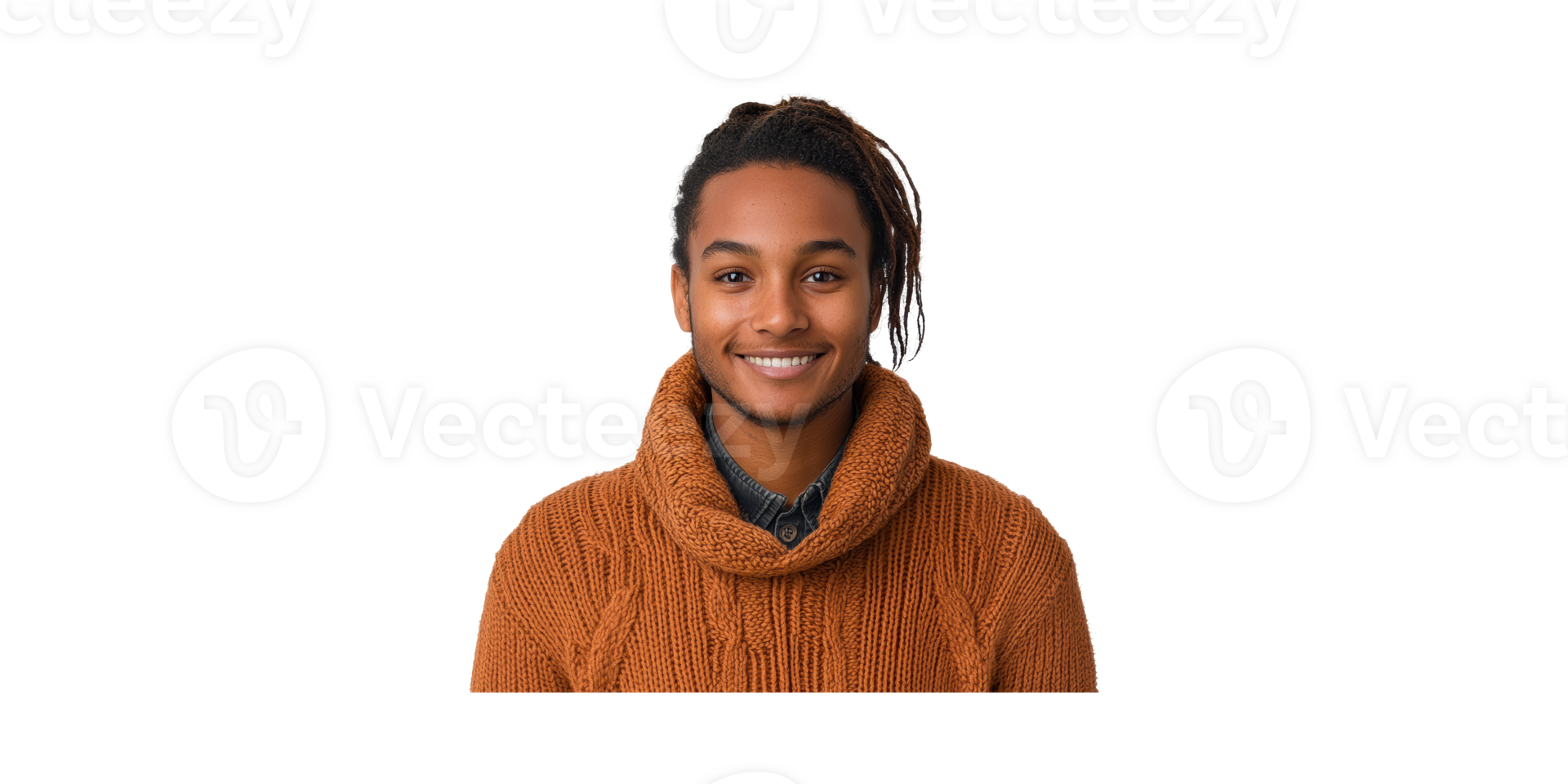 Smiling Young Man In Cozy Sweater. Warmth And Comfort In Fashion Portrait Isolated On Transparent Background png