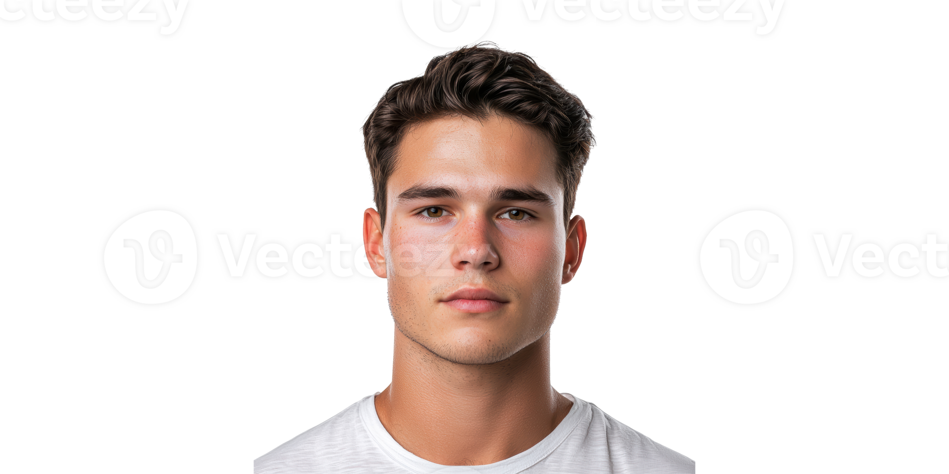 Young Man In T-Shirt. Portrait For Professional Use Isolated On Transparent Background png