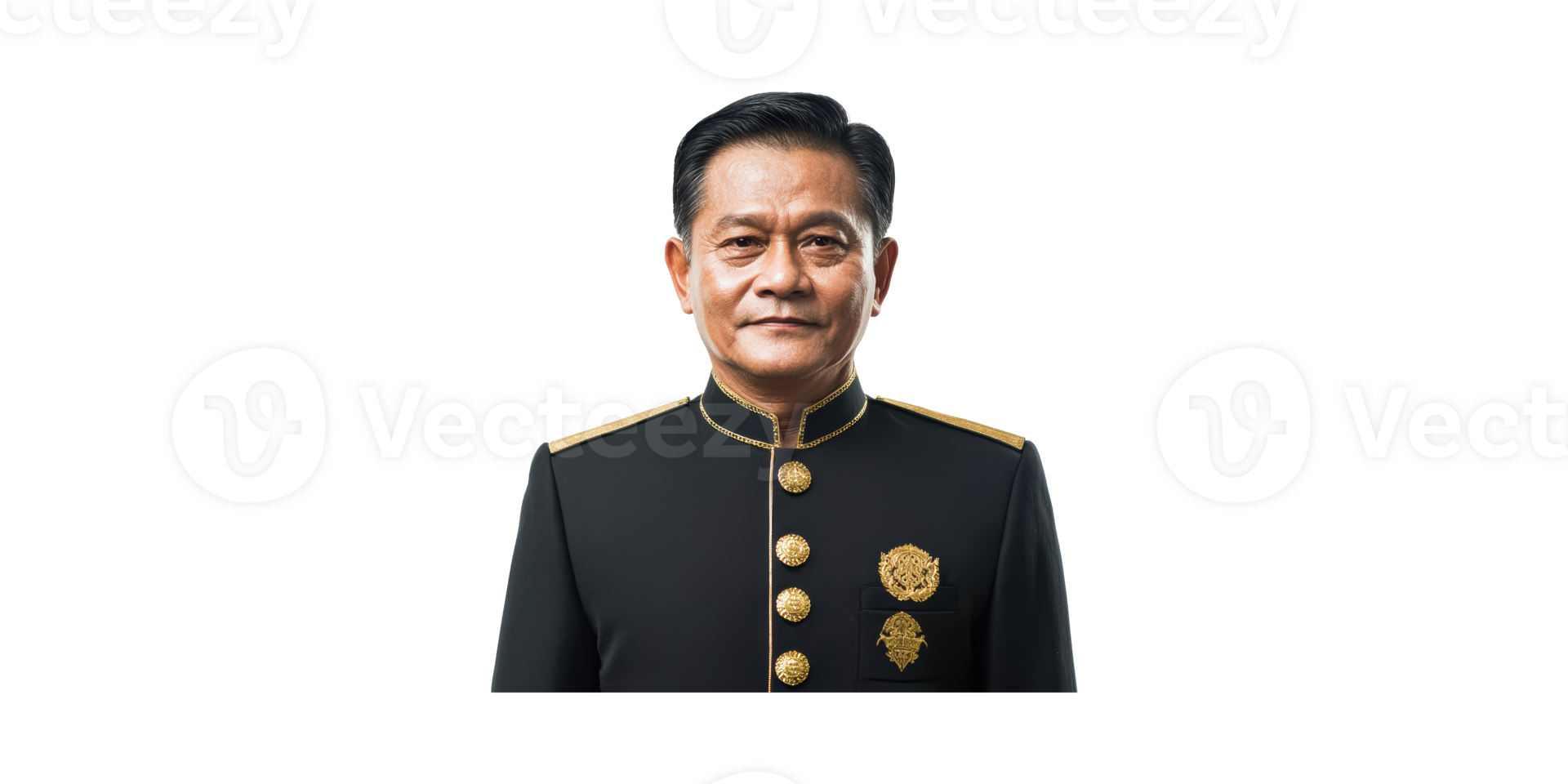 Formal Portrait Of Man In Military Uniform. Authority And Leadership Representation Isolated On Transparent Background png