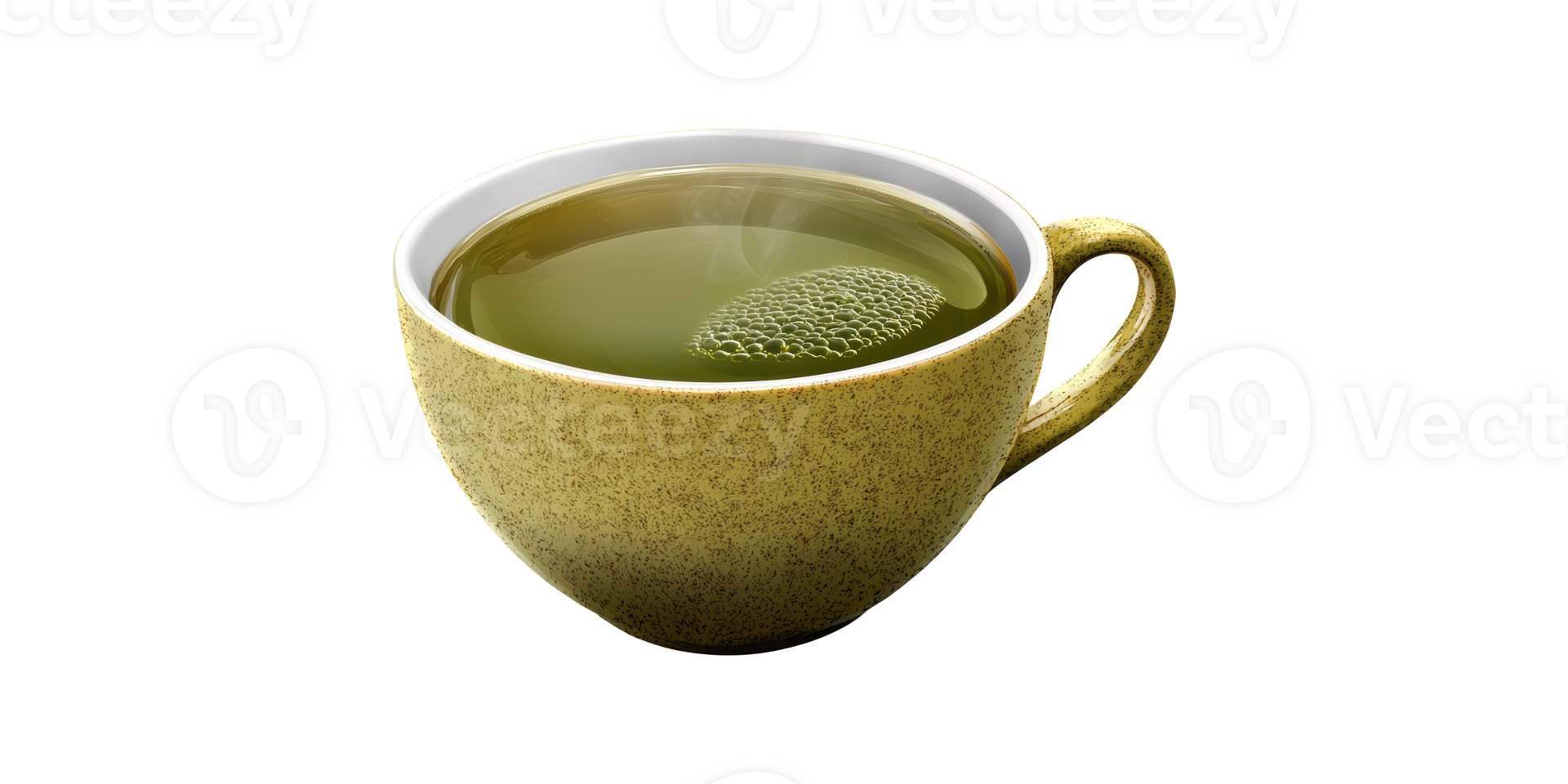 Green Tea In Rustic Cup. Refreshing Beverage For Relaxation And Wellness Isolated On Transparent Background png