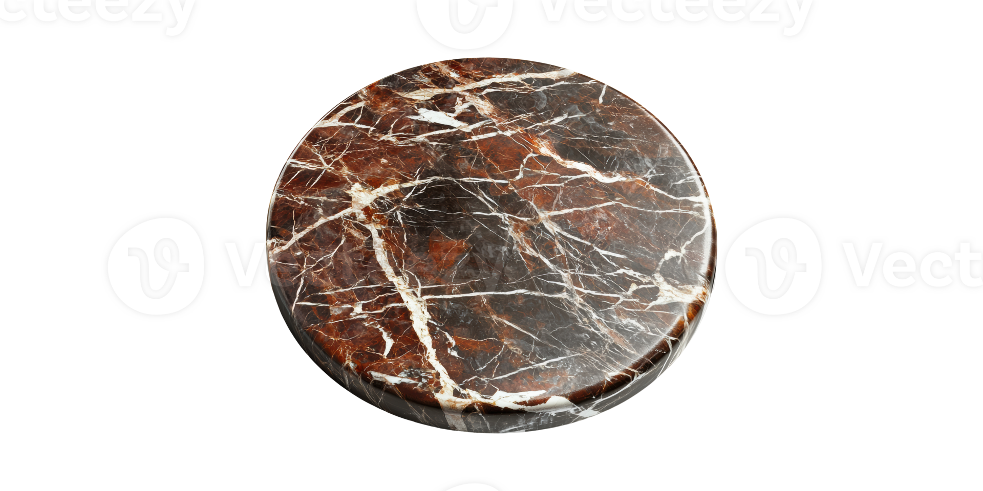 Round Marble Tabletop With Rich Veining Pattern. Elegant Surface For Interior Design And Decor Isolated On Transparent Background png