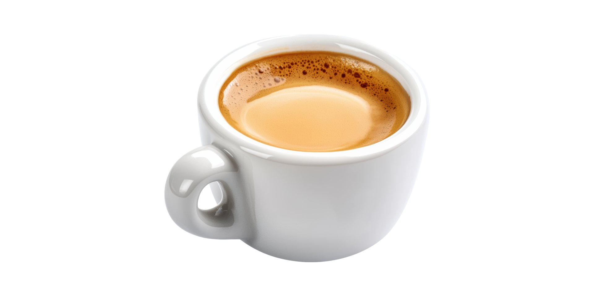 Ceramic Cup With Fresh Espresso Coffee. Perfect For Morning Energy Boost And Relaxation Isolated On Transparent Background png