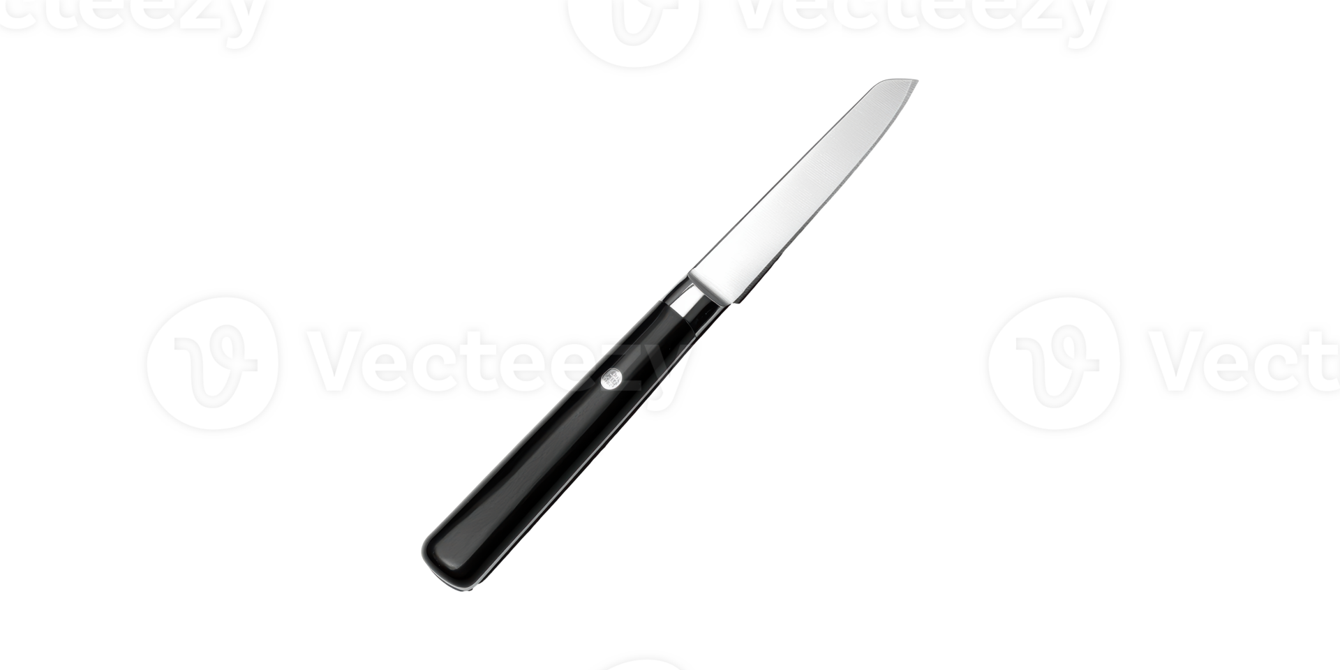 Sleek Stainless Steel Table Knife With Black Handle. Elegant Dining Cutlery For Modern Table Settings Isolated On Transparent Background png