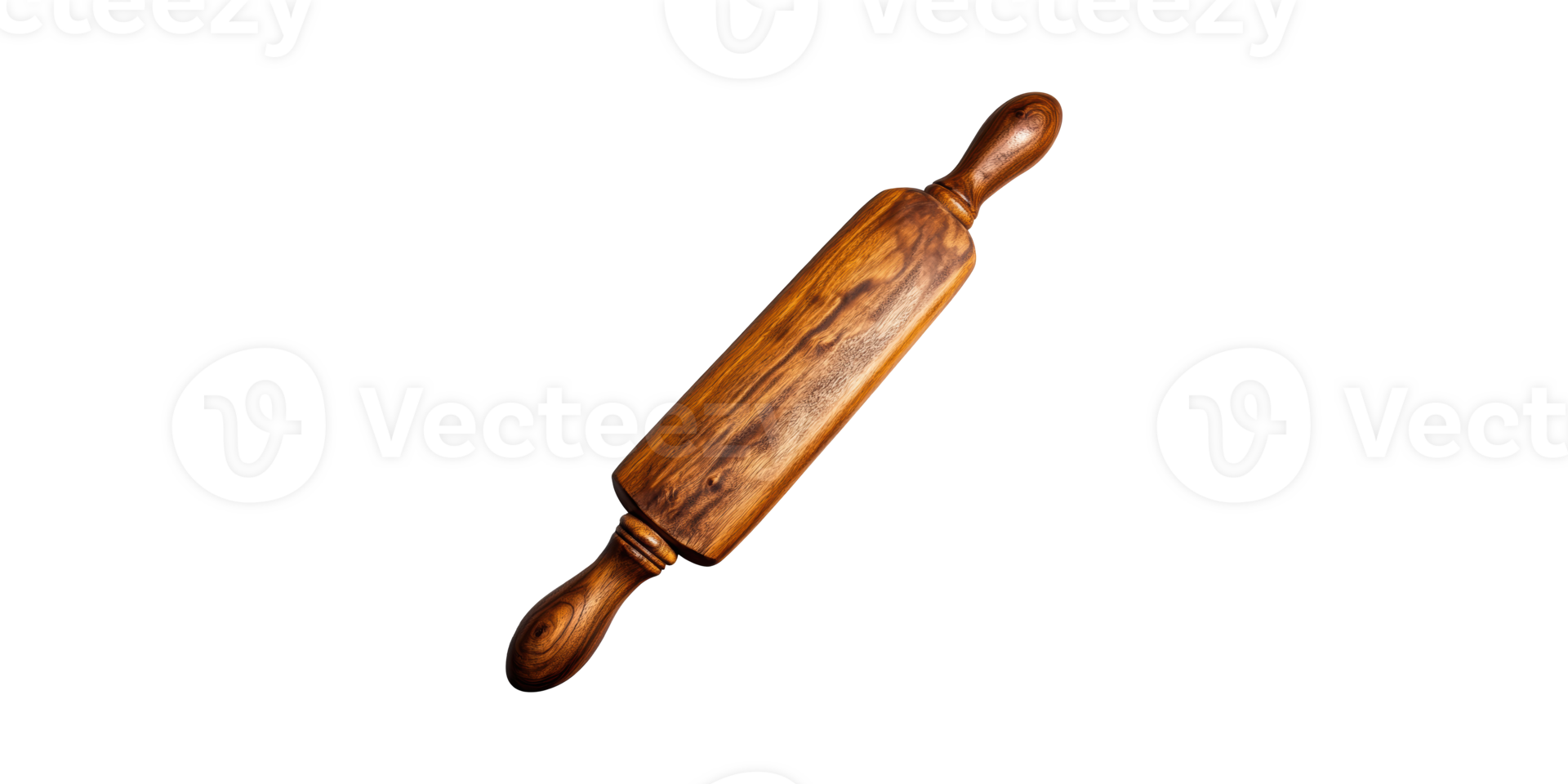 Wooden Rolling Pin. Essential Baking Tool For Dough Preparation Isolated On Transparent Background png