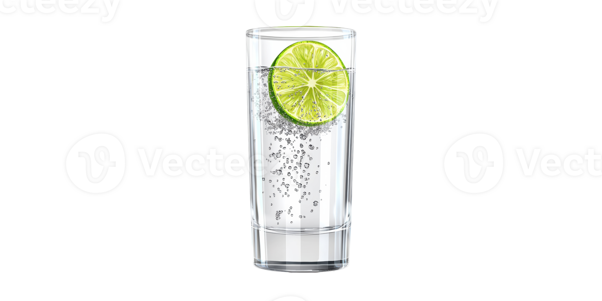 Glass Of Sparkling Water With Lime Slice. Refreshing Beverage And Hydration Concept Isolated On Transparent Background png