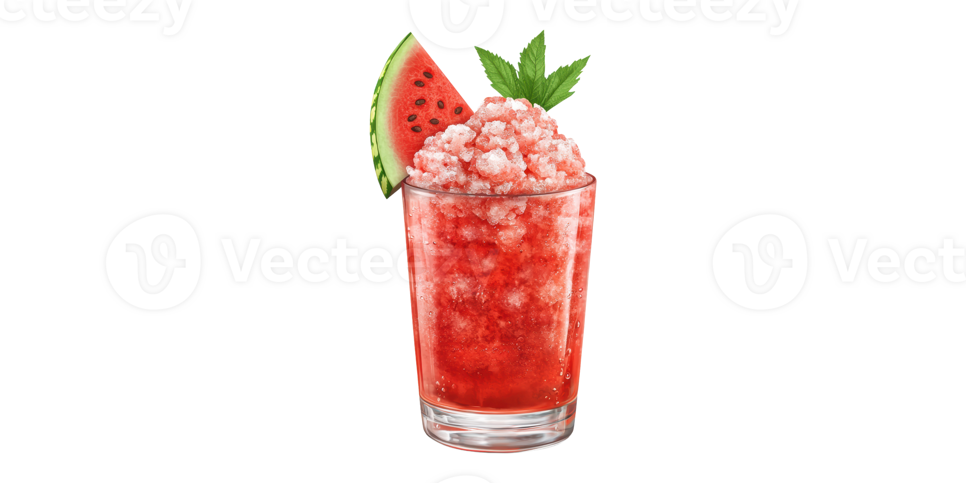 Refreshing Watermelon Slushie With Mint Garnish. Summer Beverage Concept Isolated On Transparent Background png